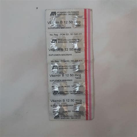 Jual Vitamin B12 50 Mcg Per Strip Isi 10 Tablet Shopee Indonesia