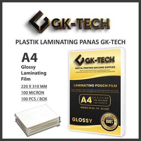 Jual Plastik Laminating Film A F A Glossy Micron Pcs Gk Tech