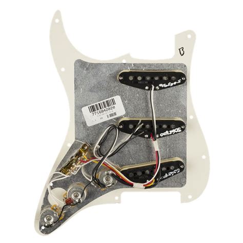 Fender Strat SSS Tex Mex Pre Wired Pickguard Parchment WBW At Gear4music