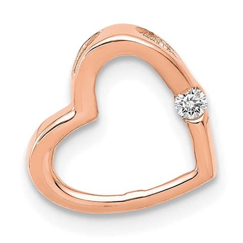 14k Rose Gold Heart Chain Slide Mounting 10 Mm