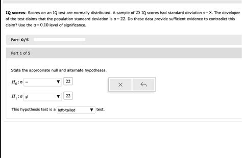 Solved Iq Scores Scores On An Iq Test Are Normally Distributed A Sample Of 25 Iq Scores Had