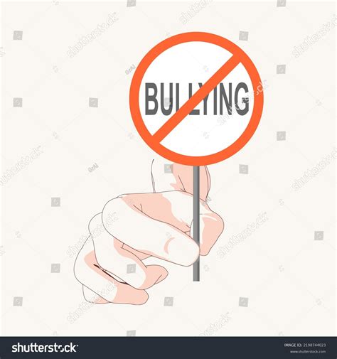 Hand Holding Stop Bullying Road Sign Stock Vector (Royalty Free ...