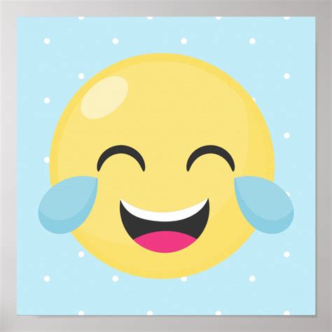 Laughing Out Loud Emoji Dots Poster | Zazzle