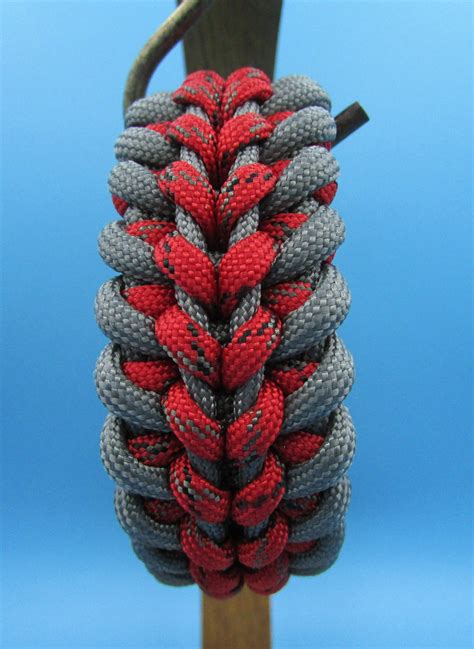 Handmade Grey And Red Paracord Bracelet Braided Bracelet Etsy