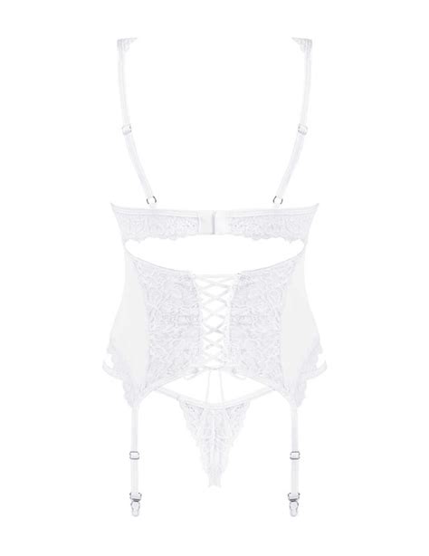 Ensemble Lingerie Blanc Corset Et String Amor Blanco