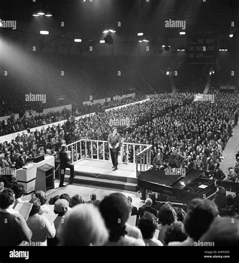 American Evangelist Billy Graham Speaks To The Crowd At The Harringay