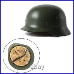 Green WW2 German Elite WH Army M35 M1935 Steel Helmet Stahlhelm Retro