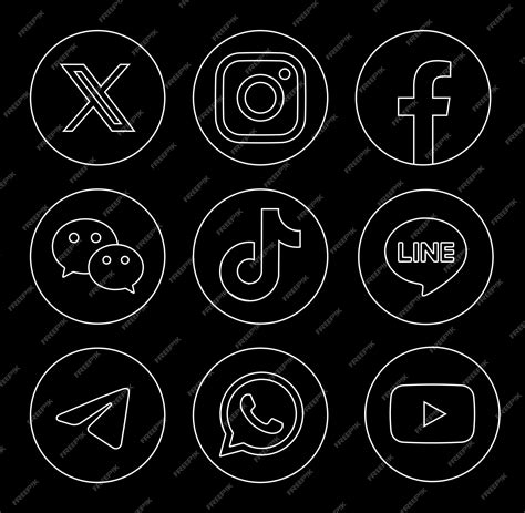 Premium Vector | Instagram TikTok Facebook Whatsapp X Twitter YouTube