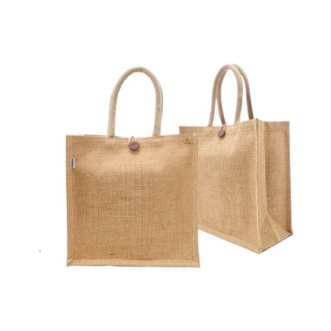 Natural Jute Bag With Button Green Ard