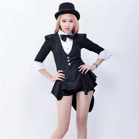 Ladies Tuxedo Costume Magician Cosplay Adult Female Jazz Dance Performance Plus Size Xl Carnival