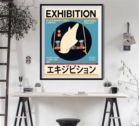 Japanese Art Exhibition Poster London 1967 Unique Japanese Print