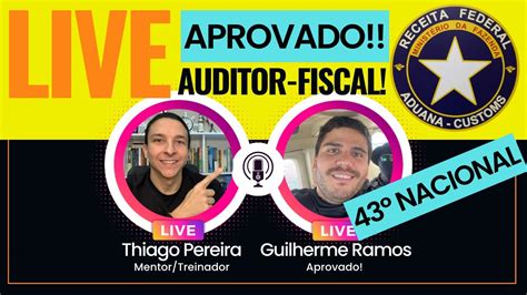 Live Do Aprovado Colocado Auditor Fiscal Da Rfb Concursos