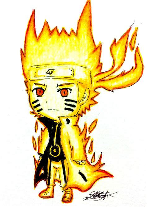 Naruto Nine Tails Chakra Mode Chibi By Ilikemadiian On Deviantart