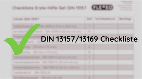 DIN 13157 und 13169 Checkliste Verfallsdaten prüfen FLEXEO