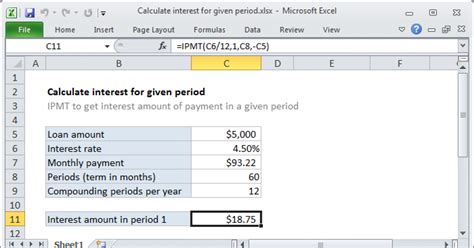 Calculate Interest For Given Period Excel Formula Exceljet