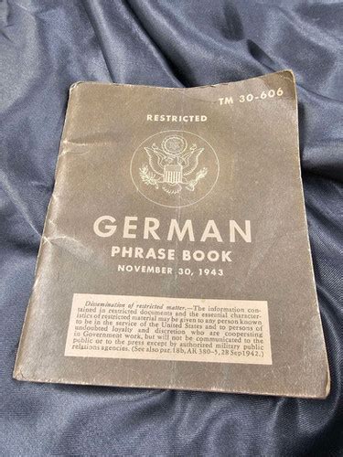 WWII US GERMAN PHRASE BOOK The War Front