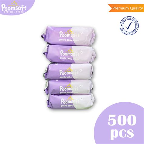 Poomsoft 100 Sheet Safe For Baby Wipes Lavender Scent Gentle Alcohol