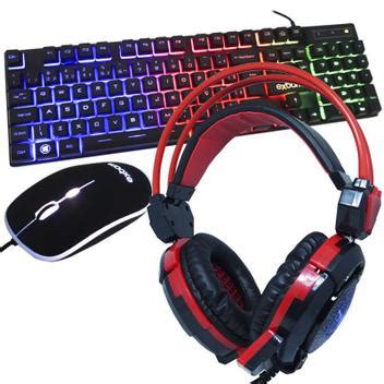 Kit Teclado Mouse Headset Gamer Computador Usb Abnt2 Iluminado Led Rgb