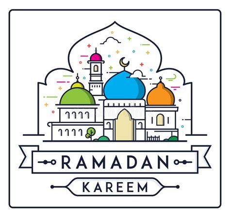 Ramadan Kareem Con La Mezquita Simple Ilustraci N Del Vector