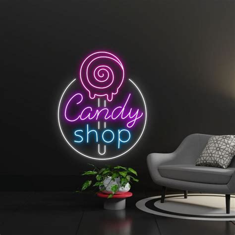 Handmadetneonsign Candy Shop Neon Sign Candy Shop Led Sign Candy Shop