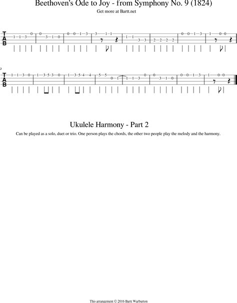 Beethovens Ode To Joy Ukulele Learning Package Bartt