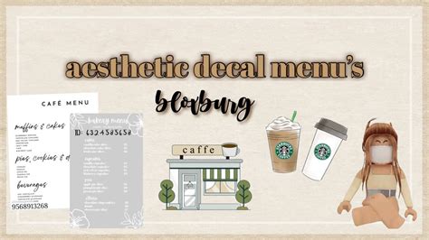 Aesthetic Cafe Menu Codes 🍂 Part 4 Roblox Bloxburg Youtube