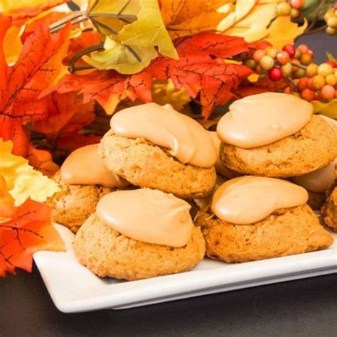 Frosted Pumpkin Cookies Moist Pumpkin Cookie Frosted With Caramel Like