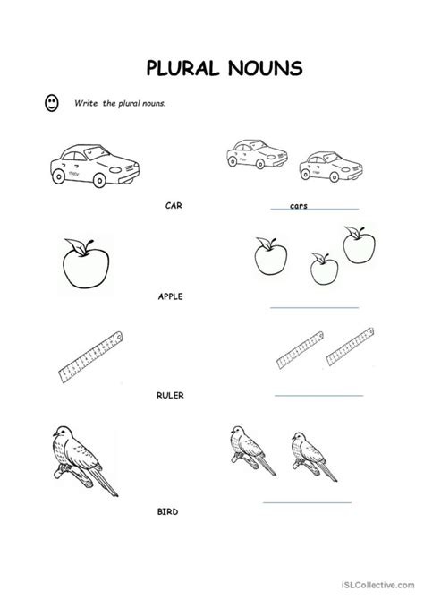 plural nouns Deutsch DAF Arbeitsblätter pdf doc