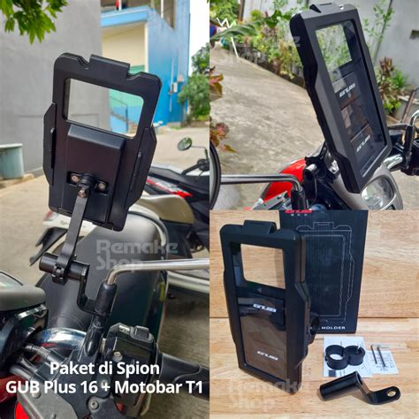 Jual GUB Plus 16 Original Alumunium Alloy Holder HP Motor Waterproof