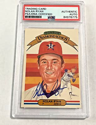 Nolan Ryan Autograph Signed 1982 Donruss Diamond Kings Baseball Card