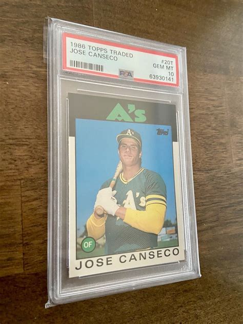 1986 Topps Traded Jose Canseco 20T RC Rookie Card PSA 10 Gem Mint