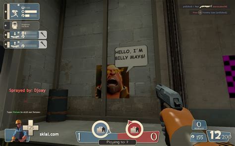 Having some fun putting my new spray over other people's sprays. : tf2