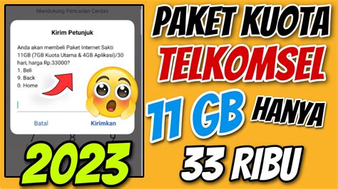 Paket Kuota Telkomsel Murah Terbaru 2023 11GB 33 Ribu YouTube