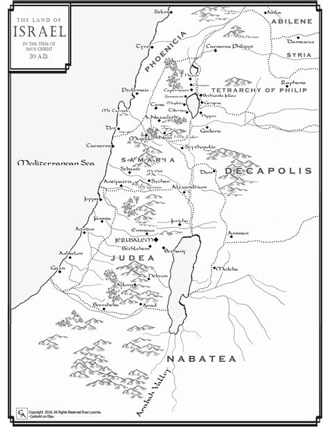 Map Of Israel In Jesus Time Coloring Page Coloring Pages