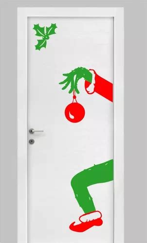 Adesivo Grinch Natal Porta Decoração Parede Família Festa