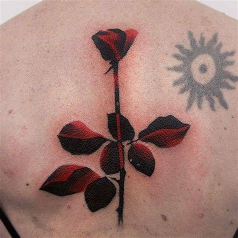 Depeche Mode S Violator Rose Tattoo On The Upper Back More Red Ink