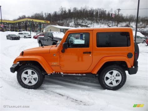 Crush Orange 2012 Jeep Wrangler Sahara 4x4 Exterior Photo #76854522 | GTCarLot.com