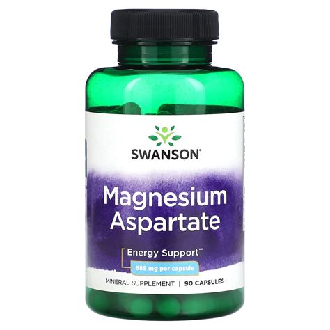 Swanson Magnesium Aspartate 685 Mg 90 Capsules