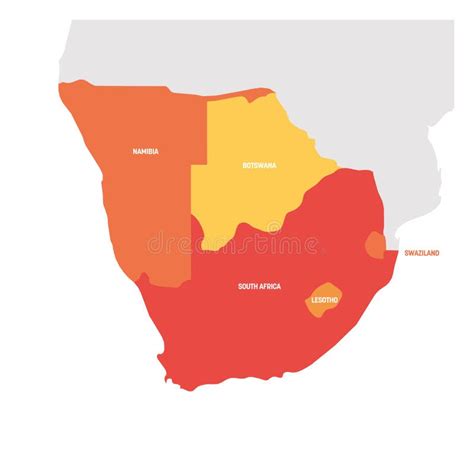 Kaart Van Zuid Afrika Roze Met De Buurlanden Gemarkeerd Vector