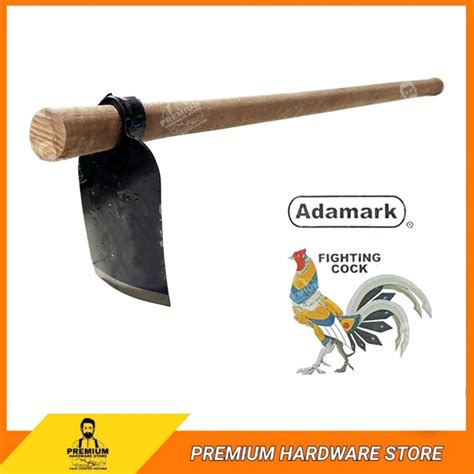 Cock Steel Garden Hoe Hoe With Wood Handle Kepala Mata Cangkul