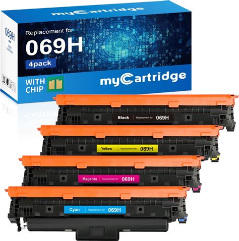 Amazon 069 069H Toner Cartridge Set 4 Pack Black Cyan Magenta