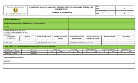 Formato Trazabilidad DE Envio DE Muestras LABORATORIO REMITENTE