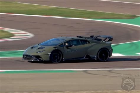 Ferrari Caught Testing A Lamborghini Huracan Sto At Their Private Race