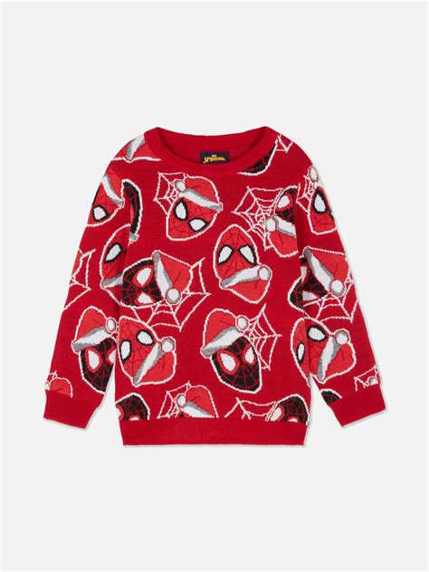 Marvel Spider Man Weihnachtspullover Rot Jungen Primark