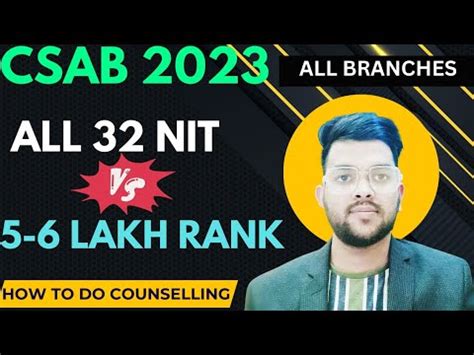 Csab Counselling 2023 All Nit Cutoff Rank Vs All NIT All Branches