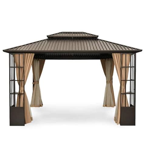 Egeiroslife Ft X Ft Double Roof Hardtop Patio Gazebo With