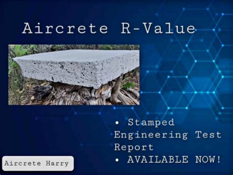 Aircrete R Value Stamped Engineering Test Report For A Gallon