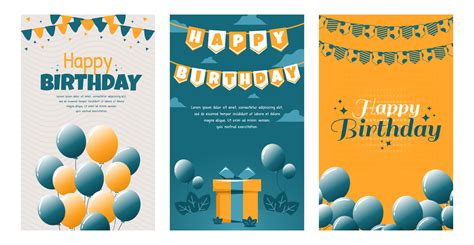 Birthday party banner template design set vector 10983574 Vector Art at Vecteezy