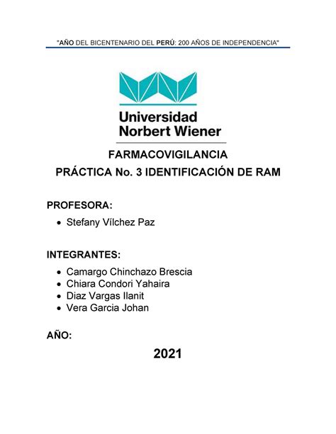 Práctica N3 Informe de práctica N3 Farmacovigilancia AO DEL