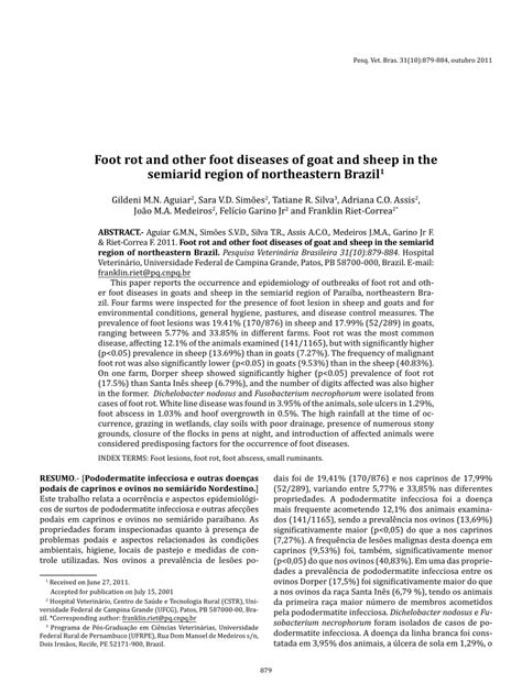 (PDF) Foot rot and other foot diseases of goat and sheep in the ...